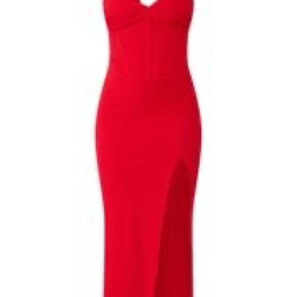 Red One Shoulder Cut Out Maxi Dress - Picture 4 of 5
